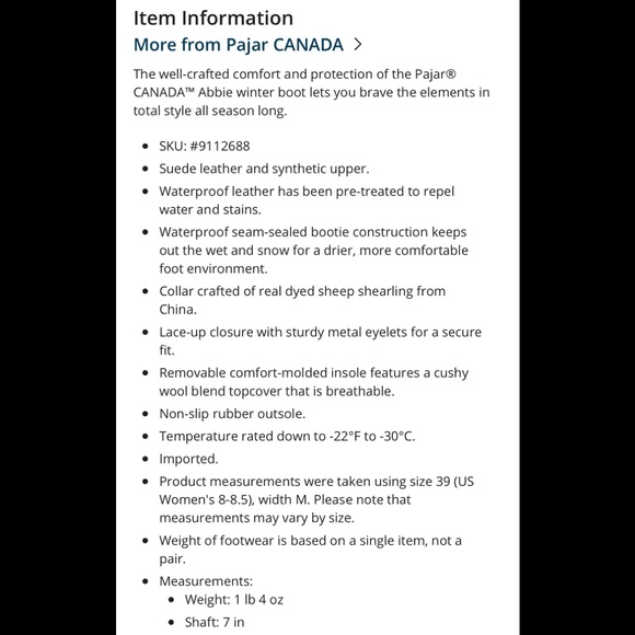 Pajar Canada Abbie Boots - Picture 12 of 12